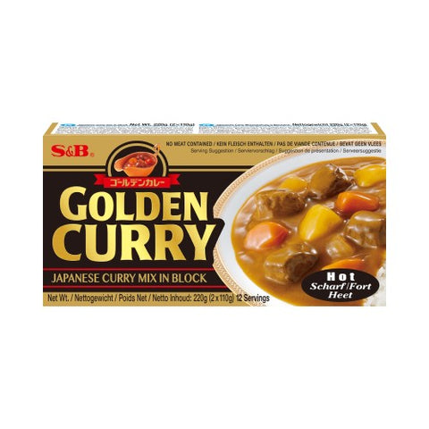 S&B Golden Curry Bloco de Caril Japonês Picante - 220g