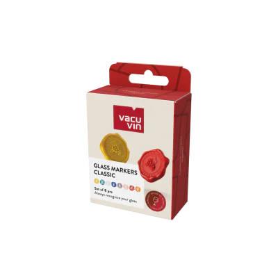 Conjunto de Marcadores para Copos Uvas Vacu Vin - 8 peças