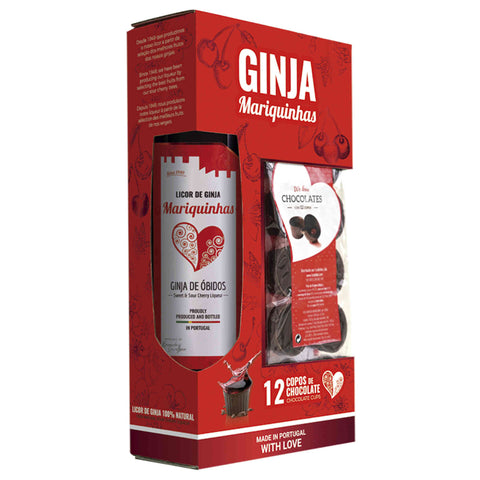 Ginja Mariquinhas com 12 copos de chocolate - 50 cl