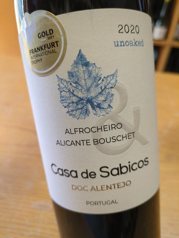 Casa de Sabicos Alfrocheiro Alicante Bouschet Alentejo Tinto 2020